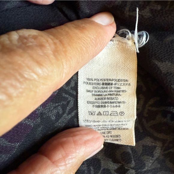 Free People Penny Lane Black Combo Chiffon Tunic Dress SZ M #1611 - Picture 10 of 10